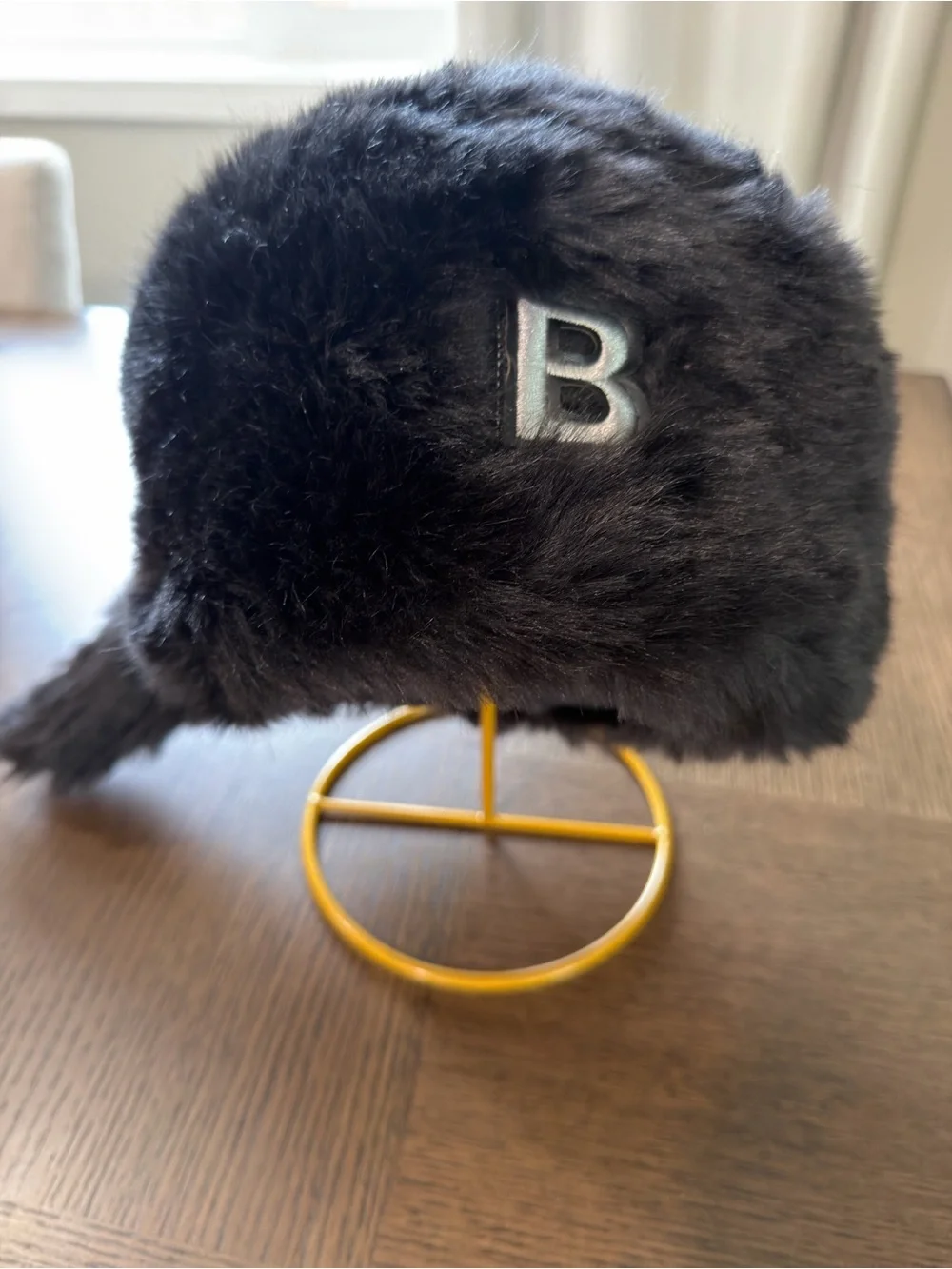 The BRAND Kids Black Faux Fur Trapper Hat sku24